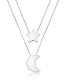 Colar Duplo Lua e Estrela